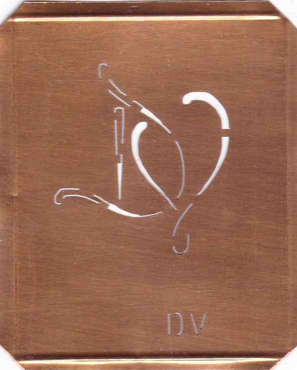 DV - 90 Jahre alte Stickschablone für hübsche Handarbeits Monogramme