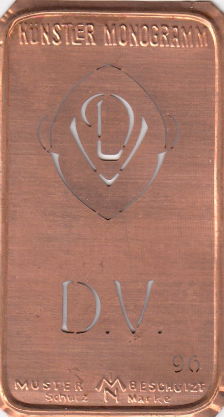 DV - Alte Jugendstil Stickschablone - Medaillon-Design