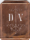 DV - Besonders hübsche alte Monogrammschablone