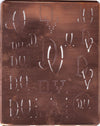 DV - Große attraktive Kupferschablone mit vielen Monogrammen