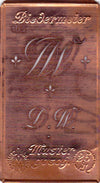 www.knopfparadies.de - DW - Alte Stickschablone mit 2 zarten Monogrammen