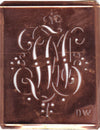 DW - Alte Monogramm Schablone mit nostalgischen Schnörkeln