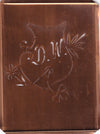 DW - Seltene Stickvorlage - Uralte Wäscheschablone mit Wappen - Medaillon