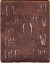 DW - Große attraktive Kupferschablone mit vielen Monogrammen