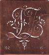 DZ - Interessante Monogrammschablone aus Kupferblech