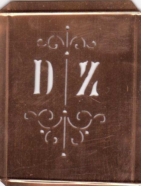 DZ - Besonders hübsche alte Monogrammschablone