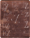 DZ - Große attraktive Kupferschablone mit vielen Monogrammen