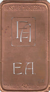 EA - Kleine Monogramm-Schablone in Jugendstil-Schrift