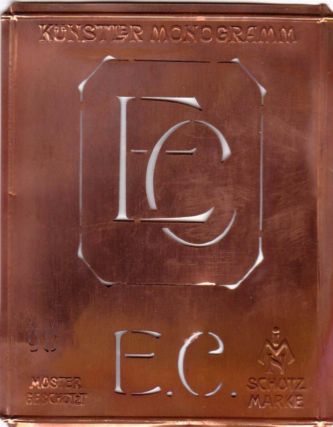 EC - Besondere Jugendstil Monogrammschablone