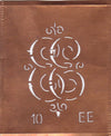 EE - Alte Monogrammschablone aus Kupfer