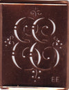 EE - Alte Monogramm Schablone mit nostalgischen Schnörkeln