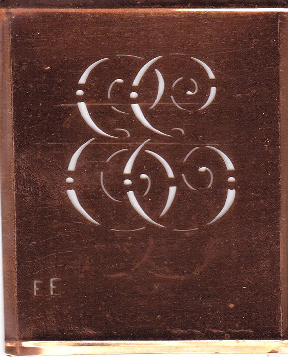 EE - Alte verschlungene Monogramm Stick Schablone