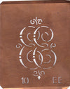 EE - Alte Monogrammschablone aus Kupfer