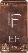 EF - Kleine Monogramm-Schablone in Jugendstil-Schrift