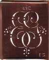 EG - Alte Monogramm Schablone mit nostalgischen Schnörkeln