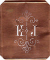 EJ - Besonders hübsche alte Monogrammschablone