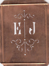 EJ - Besonders hübsche alte Monogrammschablone