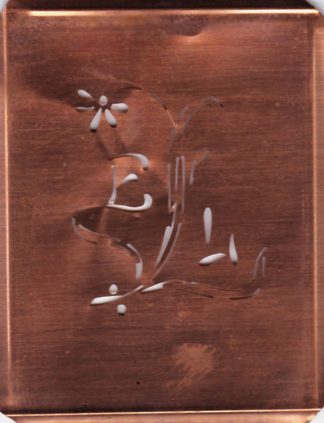 EL - Hübsche, verspielte Monogramm Schablone Blumenumrandung