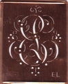 EL - Alte Monogramm Schablone mit nostalgischen Schnörkeln