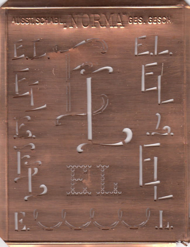 EL - Hübsche alte Monogrammschablone