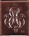 EM - Alte Monogramm Schablone mit nostalgischen Schnörkeln