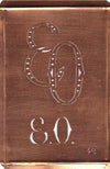 EO - Interessante alte Kupfer-Schablone zum Sticken von Monogrammen