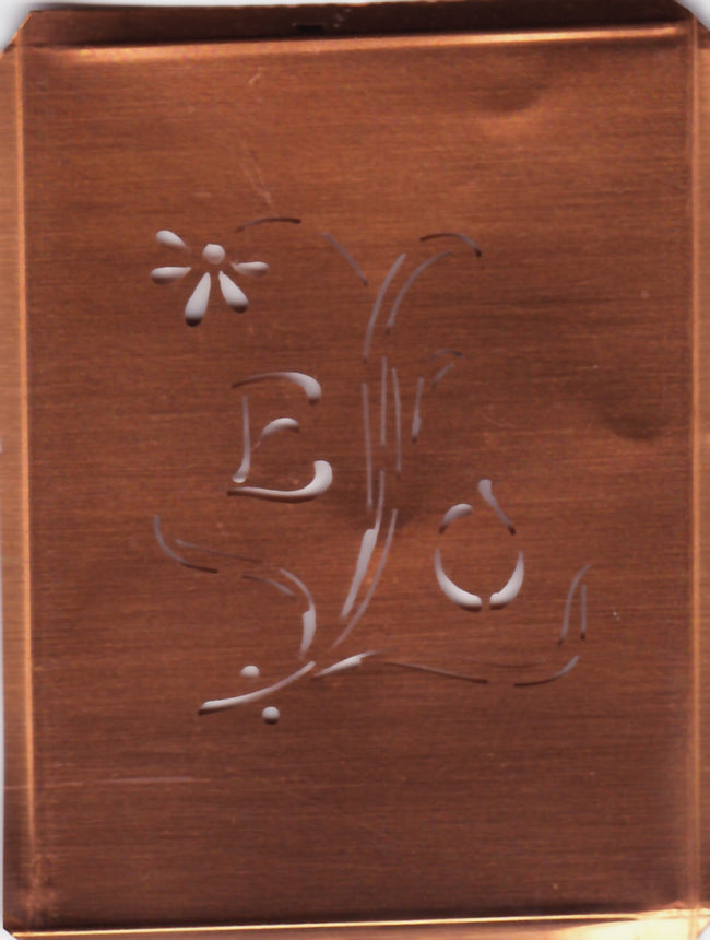 EO - Hübsche, verspielte Monogramm Schablone Blumenumrandung