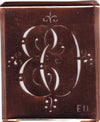 EO - Alte Monogramm Schablone mit nostalgischen Schnörkeln