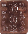 EO - Uralte Monogrammschablone aus Kupferblech