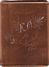 EO - Seltene Stickvorlage - Uralte Wäscheschablone mit Wappen - Medaillon