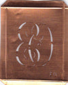 EO - Hübsche alte Kupfer Schablone mit 3 Monogramm-Ausführungen