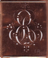 ER - Alte Monogramm Schablone mit nostalgischen Schnörkeln