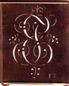 ET - Alte Monogramm Schablone mit nostalgischen Schnörkeln
