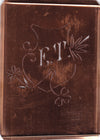 ET - Seltene Stickvorlage - Uralte Wäscheschablone mit Wappen - Medaillon