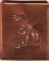 EV - Hübsche, verspielte Monogramm Schablone Blumenumrandung