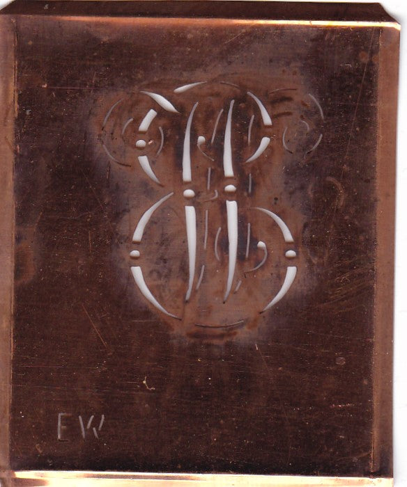 EW - Alte verschlungene Monogramm Stick Schablone