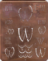 EW - Uralte Monogrammschablone aus Kupferblech