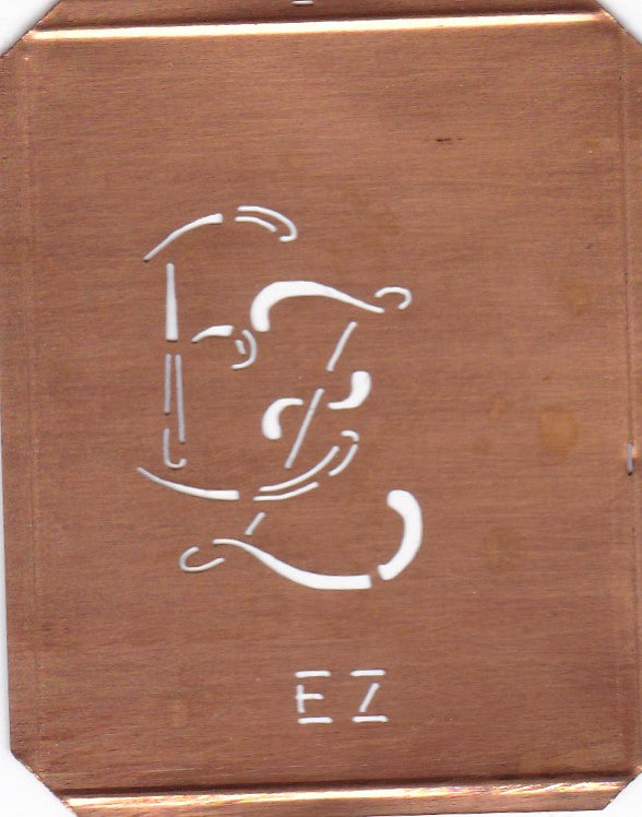 EZ - 90 Jahre alte Stickschablone für hübsche Handarbeits Monogramme