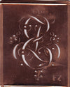 EZ - Alte Monogramm Schablone mit nostalgischen Schnörkeln