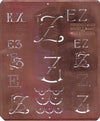 EZ - Uralte Monogrammschablone aus Kupferblech