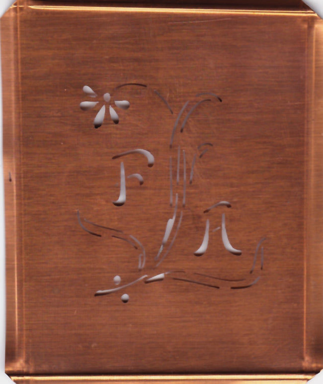 FA - Hübsche, verspielte Monogramm Schablone Blumenumrandung