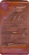 www.knopfparadies.de - FA - Alte Stickschablone mit 2 zarten Monogrammen