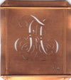 FA - Hübsche alte Kupfer Schablone mit 3 Monogramm-Ausführungen