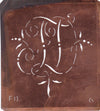 FD - Interessante Monogrammschablone aus Kupferblech