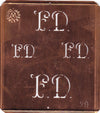 FD - Alte Kupferschablone mit 4 Monogrammen