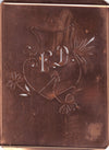 FD - Seltene Stickvorlage - Uralte Wäscheschablone mit Wappen - Medaillon