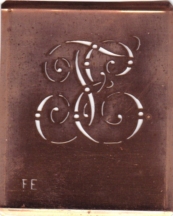 FE - Alte verschlungene Monogramm Stick Schablone