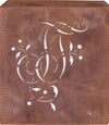FF - Alte Schablone aus Kupferblech mit klassischem verschlungenem Monogramm 