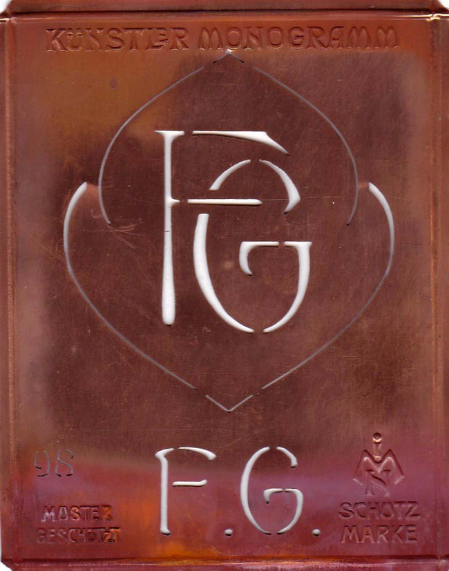 FG - Besondere Jugendstil Monogrammschablone