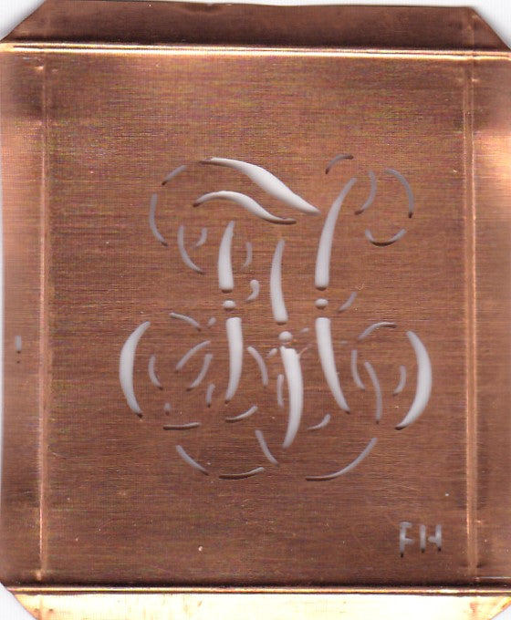 FH- Alte Monogramm Schablone zum Sticken und vieles mehr